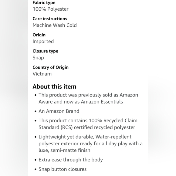 NWT Amazon Essentials Unisex Kids  Lightweight Puffer Jacket - Picture 8 of 8